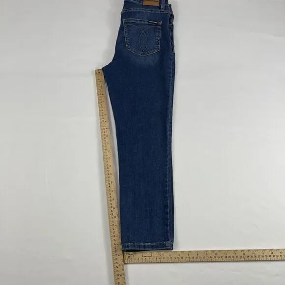 Calvin Klein Jeans Women's Dark Blue Denim Pockets High Rise Skinny Leg Sz: 6/28 - Picture 2 of 16